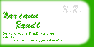 mariann randl business card